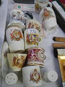 A mixed lot of commemorative mugs etc.