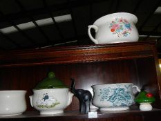Two chamber pots and other items.