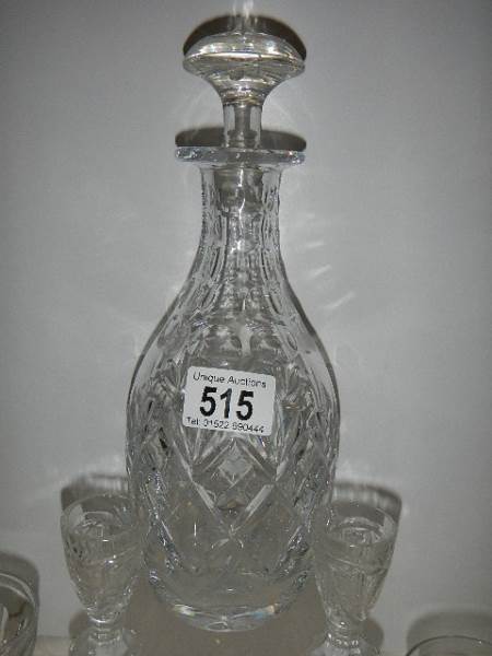 A cut glass decanter and assorted glasses. - Image 6 of 6