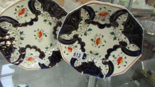 A pair of Imari style plates.