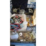 A mixed lot of costume jewellery including necklaces, faux pearls, earrings etc.