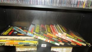 A good lot of vintage albums including Fireball X15, TV Century 21, Startrek etc.