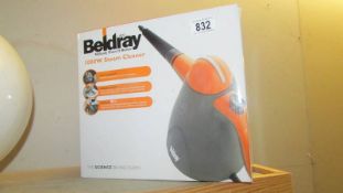 A boxed Beldray 1000W steam cleaner.