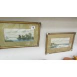 A pair of framed and glazed watercolours signed S Russell.