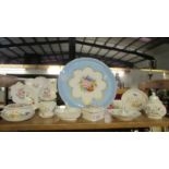 A quantity of Aynsley china including Cottage Garden, Pembroke, Somerset and a large Aynsley plate.