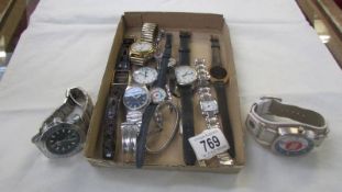 A mixed lot of wrist watches including Timex digital etc., in various conditions.