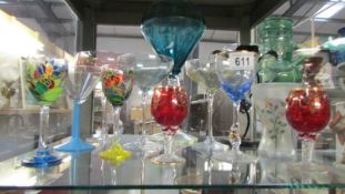 A mixed lot of glass ware including cocktail glasses.