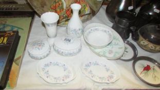 A quantity of Wedgwood floral decorated items and a Minton porcelain tray.