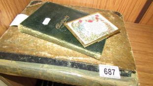 A Victorian/Edwardian scrapbook and an autograph book of writing and pictures circa 1907/08.