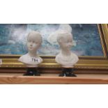 A pair of Austrian porcelain busts.