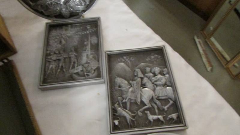 Two metal wall plaques celebrating 'The Royal Wedding' 29th July 1981 and two other metal plaques. - Image 3 of 4