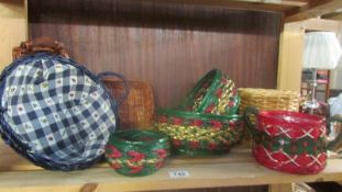 A quantity of Christmas wicker baskets etc.