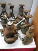 A selection of vintage and classic car bottle jacks