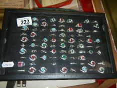 A box of fashion jewellery rings