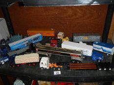 A quantity of unboxed diecast American trucks including Corgi, Matchbox, Franklin Mint and Ertl etc.