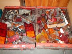 2 large crates of classic car rear light lenses including Mini Austin Ford etc Collect only