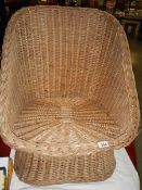 A vintage wicker chair