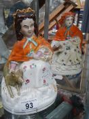 2 Victorian Staffordshire figures,
