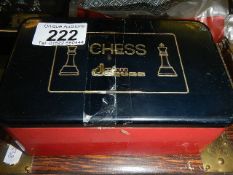 A Vintage Jaques chess set in original box,