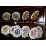 4 German (Hutschenreuther) flower collectors plates in wooden frames and 9 Royal Albert floral