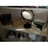 2 mirrored glass jewellery chests,