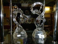 2 art glass ballerina figure ornaments
