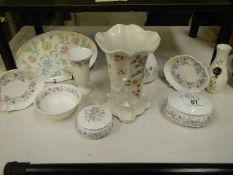 A quantity of Wedgwood floral decorated items and a Minton porcelain tray