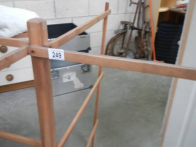 An unusual vintage 4 arm wooden clothes airer, - Image 3 of 3