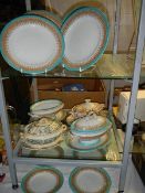 A Royal Worcester Vitreous dinner/tea plates and tureen plus 2 other vintage tureens,