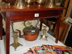 An Edwardian mahogany side table