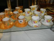 A 12 piece Chinese tea set and a 12 piece Collingwood tea set