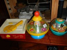 2 Vintage Fisher Price baby toys and 1 other (no disc for music box)