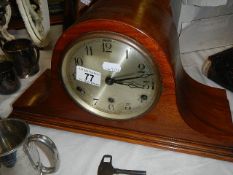 A mahogany Napoleon Hat Westminster chime mantel clock