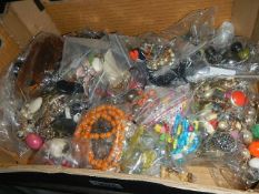 A quantity of costume jewellery plus costume jewellery beads etc to make jewellery