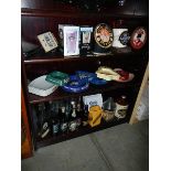 3 shelves of breweriana including bottles (some full) ashtrays,