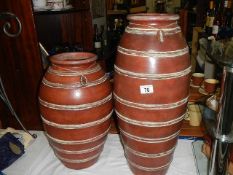 2 fabulous 'Mondian' terracotta planter collect only