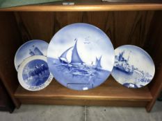 A large blue & white charger possibly Delft,