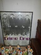 A framed and glazed 'Crime One' poster.
