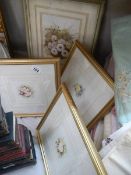 Four framed and glazed botanical prints.