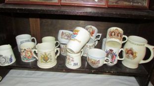 A mixed lot of commemorative mugs and cups. (Collect only).