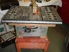 An SIP 10" model adjustable angle table saw, tested and working,
