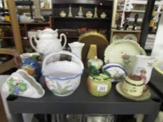 A mixed lot of ceramics including vases, jug, jam pot etc.