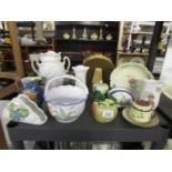 A mixed lot of ceramics including vases, jug, jam pot etc.