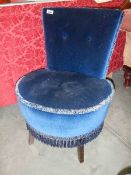 A blue bedroom chair.