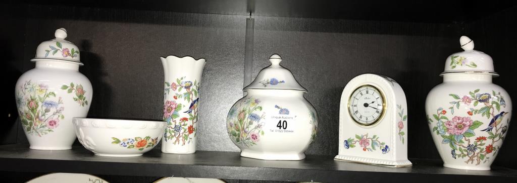 A quantity of Aynsley china including lidded vases etc
