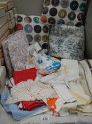 A mixed lot of linen, cushions etc.