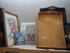 A quantity of wooden trays, kitchen signs etc.