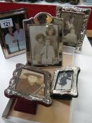 A Sterling silver photograph frame and 4 silver plated frames ****Condition report****