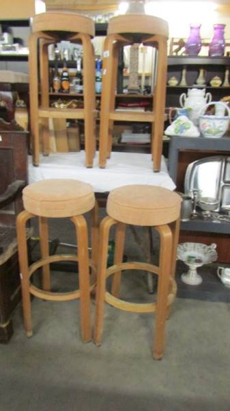 A set of four bar stools. (Collect only).