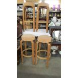 A set of four bar stools. (Collect only).